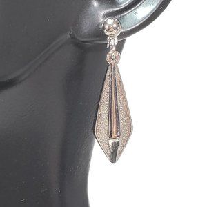 Geometric Silver Tone Drop Earrings Dangles